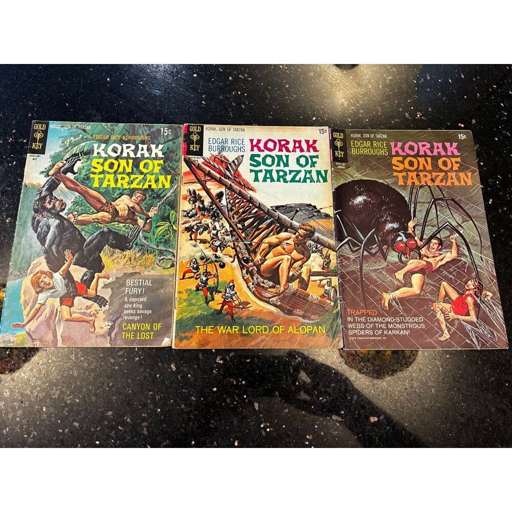 Korak, Son of Tarzan Edgar Rice Burroughs comic lot 3 1970 1971 34 36 39